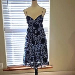 Dusty Blue Dainty Floral Spaghetti Strap Dress